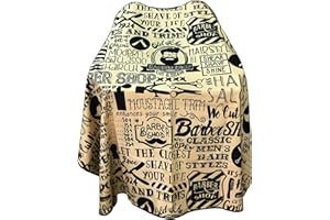 PELOCAPA Barber Capes for Men, Hair Cutting Cape with Metal Snap Closure, 100% Polyester Salon Cape, Waterproof & Light Weight & Machine Washable- 63”× 56”, Retro Style