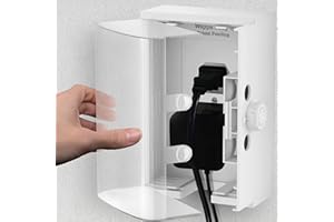WAPPA BABY Clear Outlet Cover Box [Patented] Double Lock for Much Better Toddler Proofing, Easier Operation, Simple 3 Step Install with Included Screws. Provides Extra Space Inside for Plugs