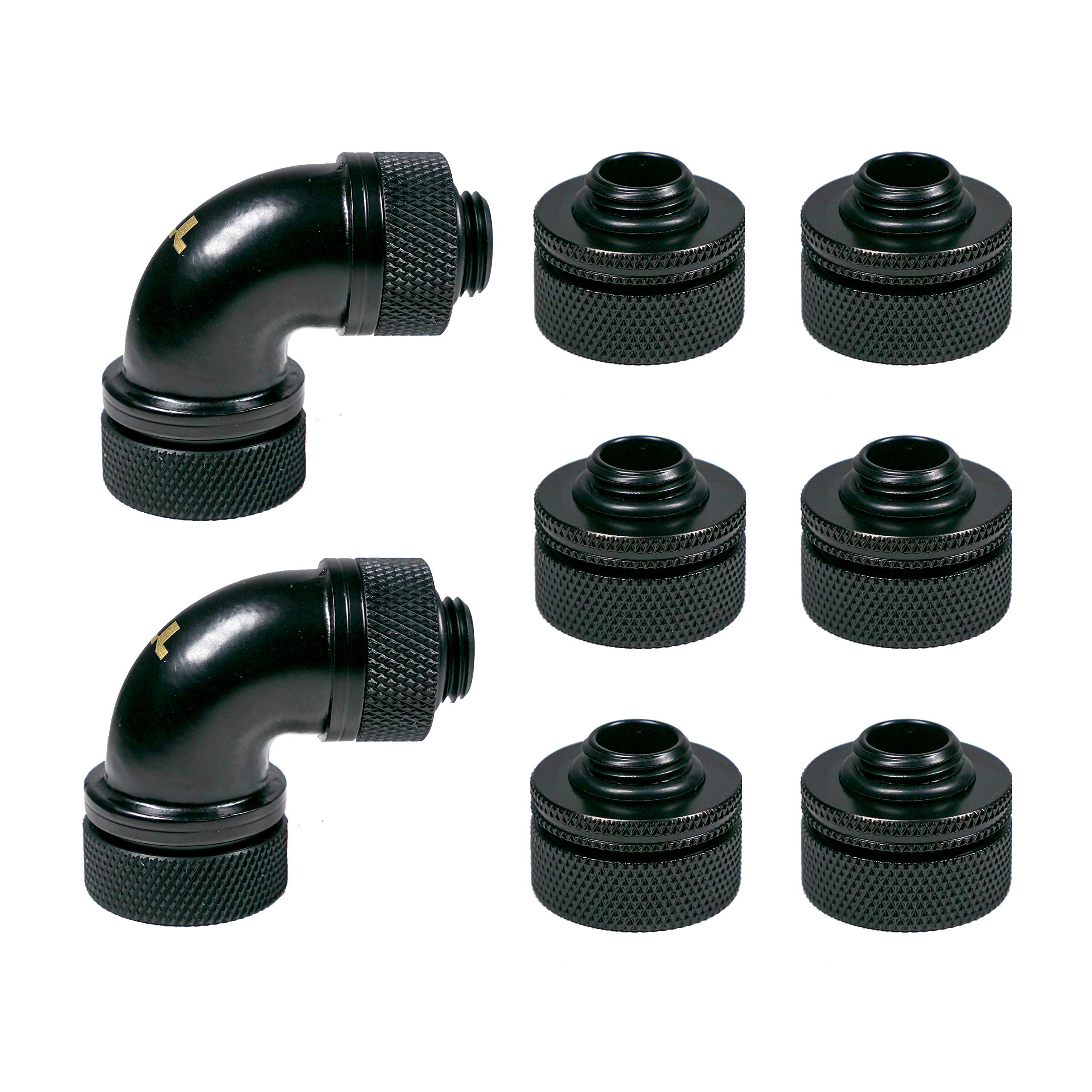 Thermaltake Pacific DIY 16mm OD PETG Compression Fitting Kit Black - CL-W260-CU00BL-A