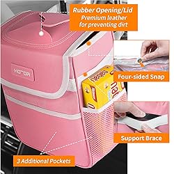 HOTOR Pink Trash Bag Hanging with Storage