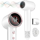 Hair Dryer, 160000 RPM Professional High Speed Ionic Blow Dryer 200 Million Negative Ions & Heat-Control & Low Noise Hairdryer with Magnetic Diffuser for Faster Drying All Hair Types, No Heat Damage