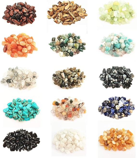 Lots 15 Mixed Colors Gemstone Chips Beads for Jewelry Making Bracelet DIY