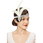 BABEYOND 1920s Flapper Headpiece Roaring 20s Feather Headband Roaring 20s Gatsby Hair Accessories