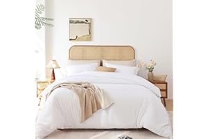 WHITNEY HOME TEXTILE Soft Breathable Duvet Cover Queen Size - Luxury 100% Washed Duvet Cover Set, 3 Piece Bedding Set 1 Duvet Covers 90x90 Inches with Zipper Closure and 2 Pillow Shams for Queen Size Bed