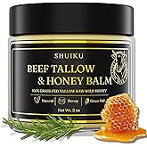 RLXSH Beef Tallow and Honey Balm for Face, All-Natural Tallow and Balm for Face & Body, Grass-Fed Tallow with Raw Wild Honey, Ultra-Hydrating Moisturizer for Men and Women
