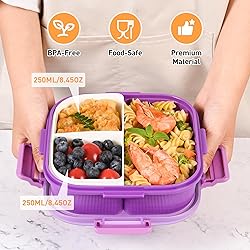 AGREON Square Bento Box with Removable Compartments