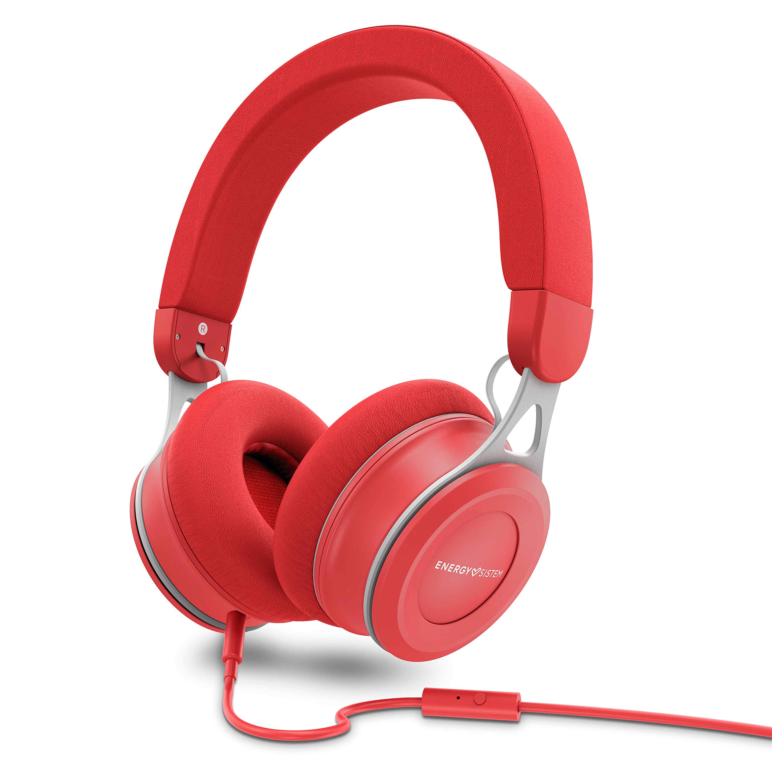Energy SistemHeadphones Urban 3 Mic Red (Deep Bass, Comfortable ear pads ,Metal finishes, Control talk)
