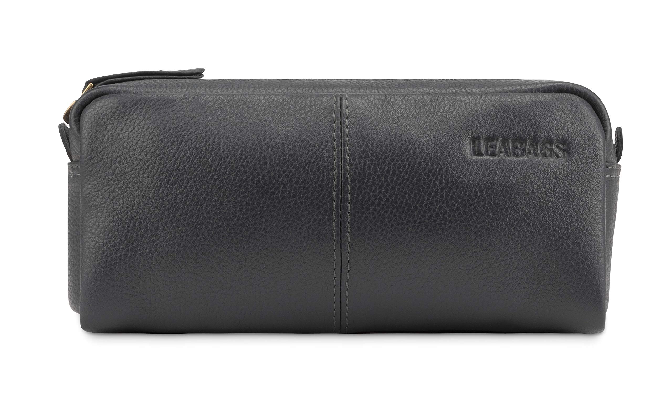 LEABAGS Fort Wayne Leather Pencil Case I Genuine Buffalo Leather Pencil case I Leather case I Vintage Pen Holder I Small Pencil case I Pencil case I 20x9x6 cm