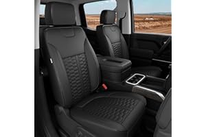 RIDEPOSH Custom Leather Seat Covers for Silverado/Sierra 1500 2019-2026, 2500HD 3500HD 2020-2026 Crew Cab Full Set with Jump Seat Cover,Truck Accessories