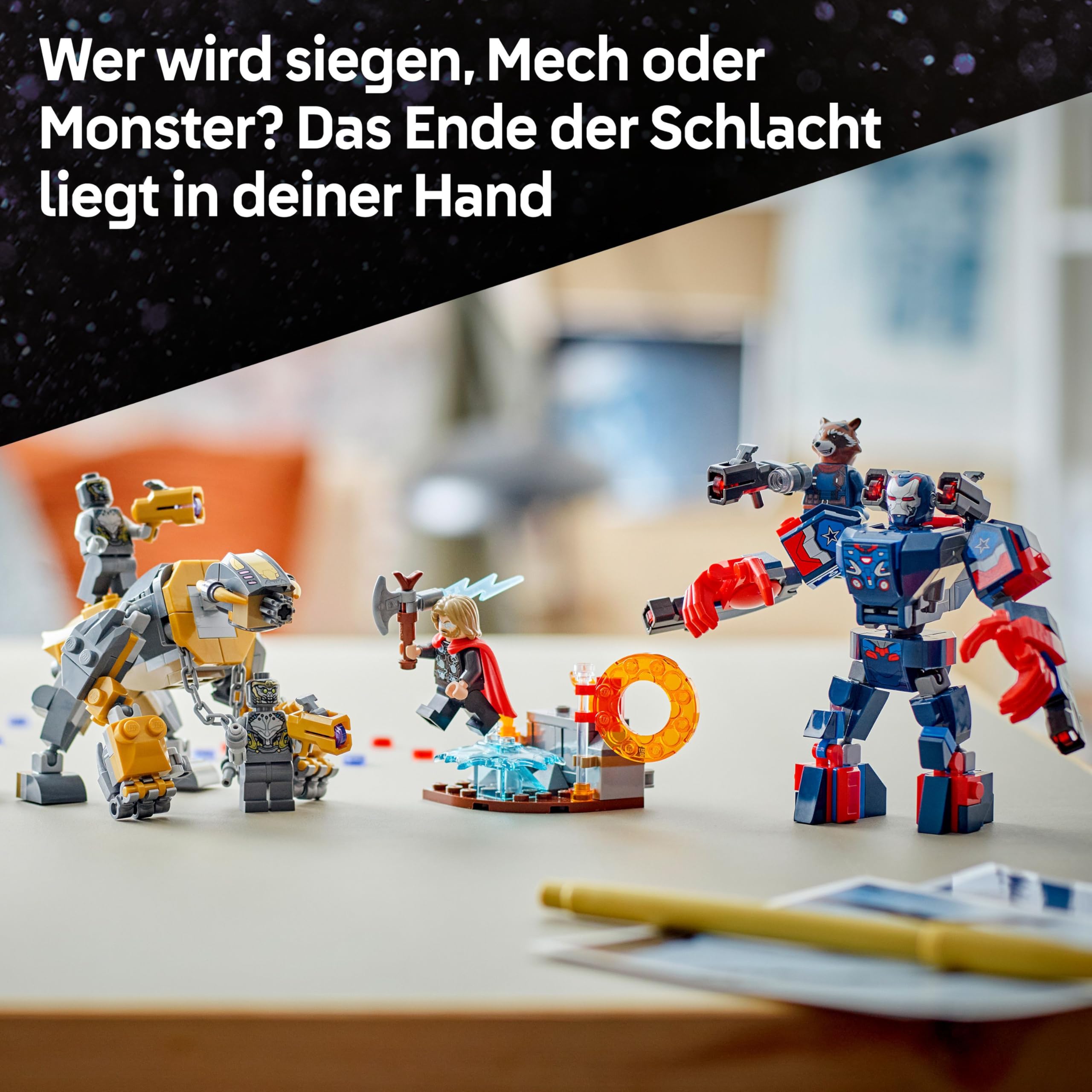 LEGO ǀ Marvel Avengers: Endgame Thor vs. Chitauri Bauset - Superhelden Action mit dem Iron Patriot Mech und 7 Minifiguren - Geschenk für Jungen und Mädchen ab 8 Jahren - 76322 6