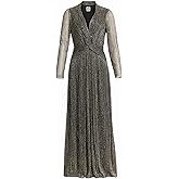 Anne Klein Women's Long Sleeve Twist Front Pleated Maxi Dress