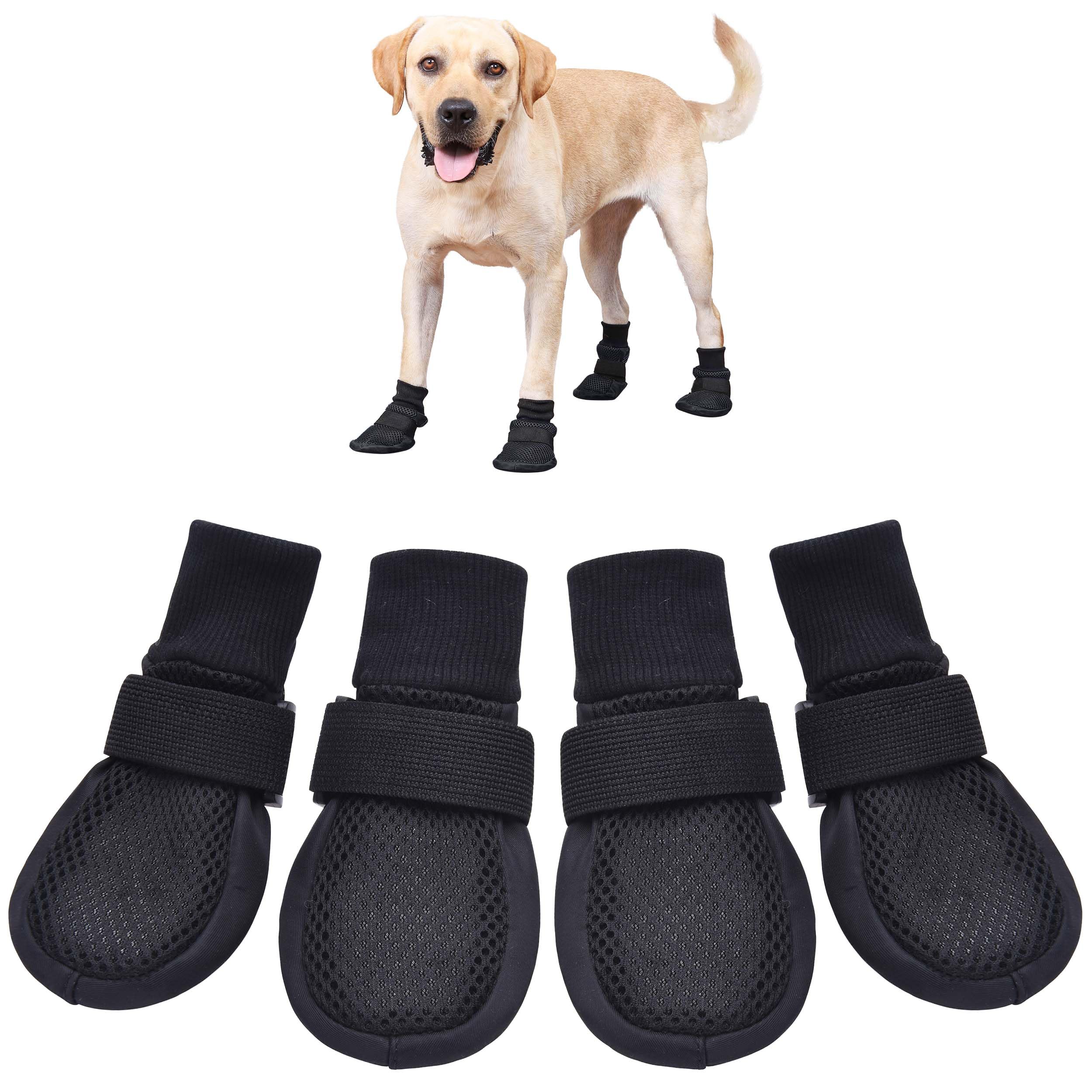 Hipaw Breathable Dog Shoes for Medium Large Dogs,Comfortable Dog Boots with Non-Slip Soles,Paw Protectors for Cold or Hot Pavement,Dog Booties for Hardwood Floors Daily Walking