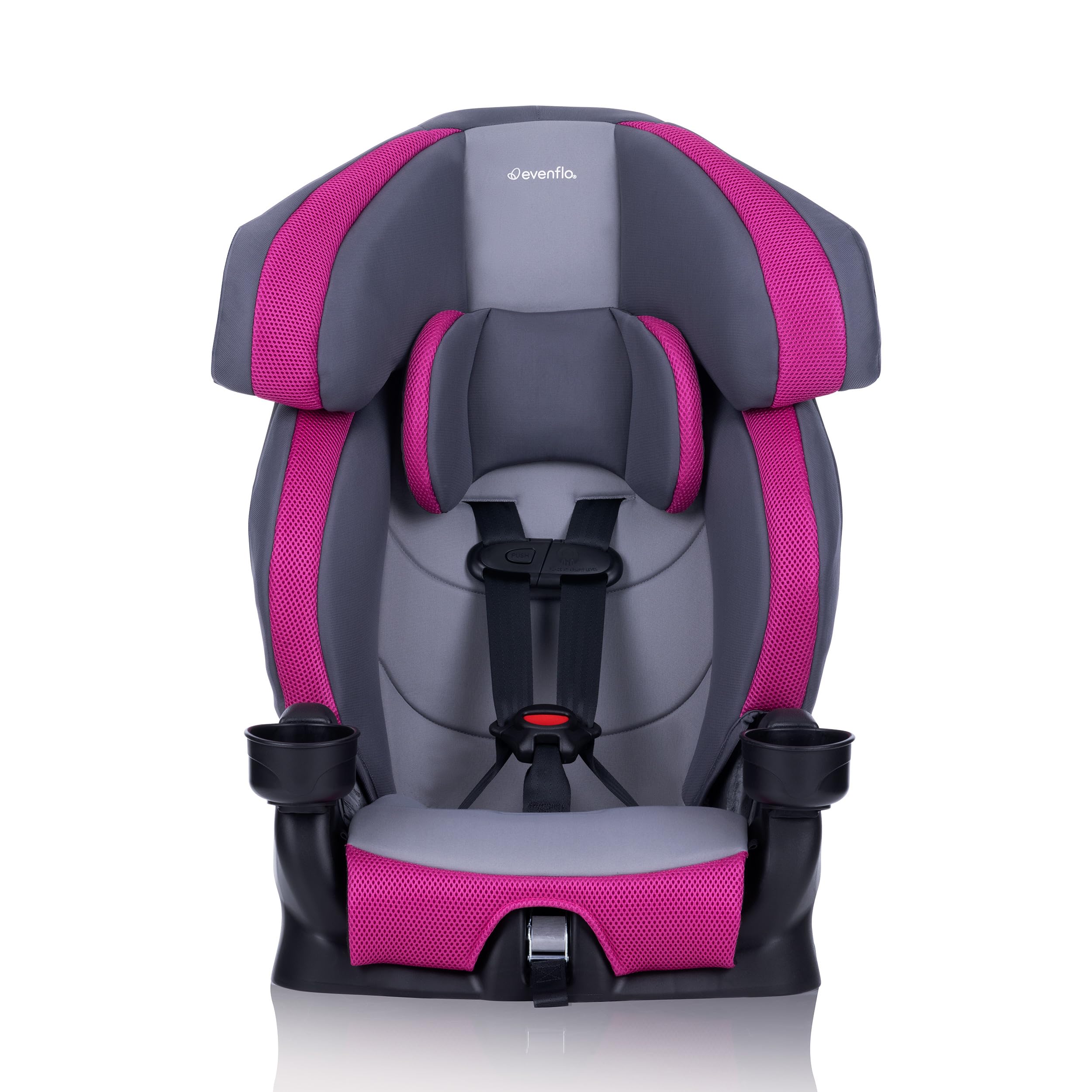 View 1 of ***MISSING STRAPS*** Evenflo Chase Plus 2-in-1 Booster Car Seat, Geneva Pink,
(EXPIRES: 4/7/2031)***