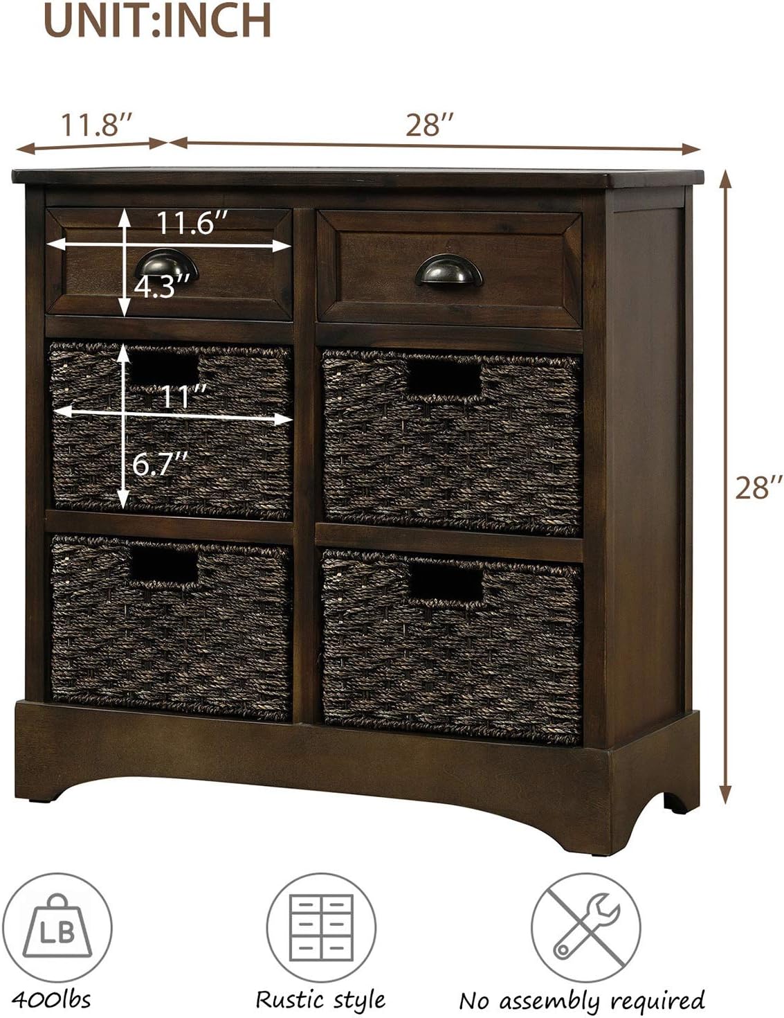 furniture with storage baskets on P Purlove Storage Chest Retro Style Storage Cabinet Storage Unit With 2 Wood Drawers And 4 Wicker Baskets For Home Kitchen Entryway Living Room Antique Navy Storage Chests Accent Furniture Ilsr Org