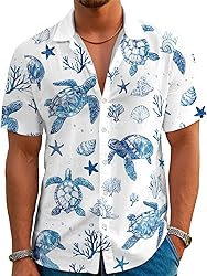 Hawaiian Shirts for Men Summer Beach Casual Short