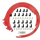 Universal Spark Plug Wire Set 8.5mm with Red Silicone Jacket and 90 Degree Boots