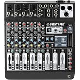 Professional 6-Channel Audio Mixer, Phenyx Pro DJ Sound Mixer Board w/Flexible AUX, BUS, SUB Routing, 16 DSP, BT Streaming &amp; USB-B PC Recording, Mixing Console for Stage, Home Studio (PTL-600)