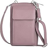 BULL GUARD Crossbody Leather Wallet Phone Purse, Anti Theft and RFID Blocking, Small Elegant Design for Travel