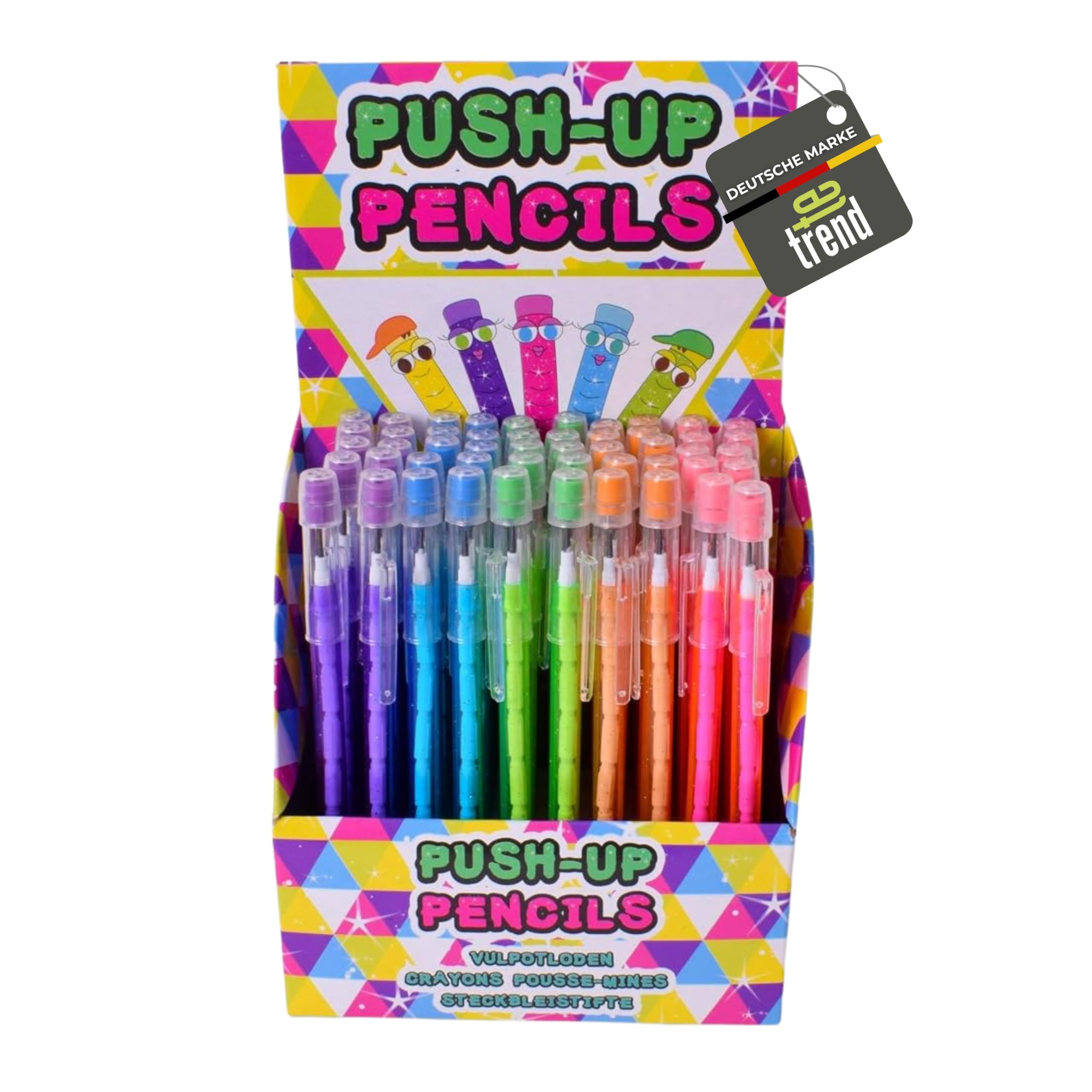 TE-Trend 50 Piece Pencil Pen 8 Steckminen Eraser Children Birthday Childrens Birthday Take Home Multicolour Sorted