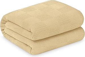 Linteum Textile Supply Institutional Snag-Free 74x100 Hospital Blanket—Durable, Lightweight & Compressed—Ideal for Healthcare Facilities, Nursing Homes & Shelters, 1 Pack (Camel)