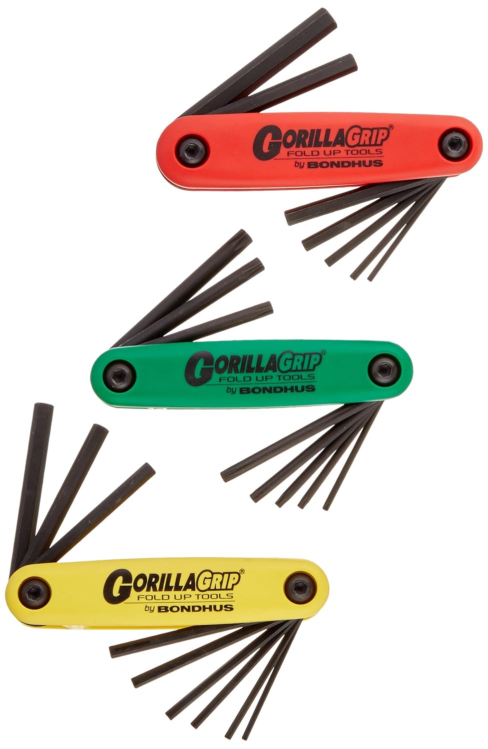 Bondhus 12533 GorillaGrip Hex&Star TriplePK,12587 2-8mm,12589 & 12634 T9-T40