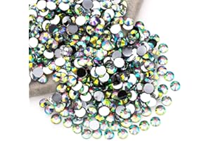 QPRETTY DU Crystal AB Rhinestones Bulk, 5000PCS Flat Back Round Jelly AB Rhinestones Non-Hotfix Crystal Gems Wholesale for Crafts Makeup Nails Face Tumblers Clothes Shoes Handmade Decoration 5mm