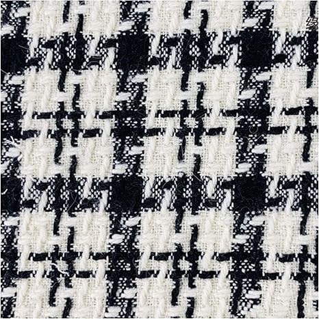 Amazon Co Jp 生地 布 小さな香りの生地黒と白のツイード織生地ウールのタータン生地先染めのウール生地 W923 ホーム キッチン