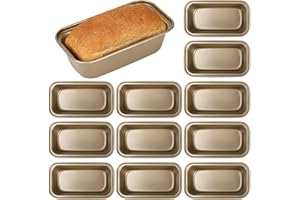 12 Pcs Mini Loaf Pan, Carbon Steel Loaf Pans for Baking Bread, Nonstick Baking Pan for Homemade Banana Bread, Meatloaf, Cake 