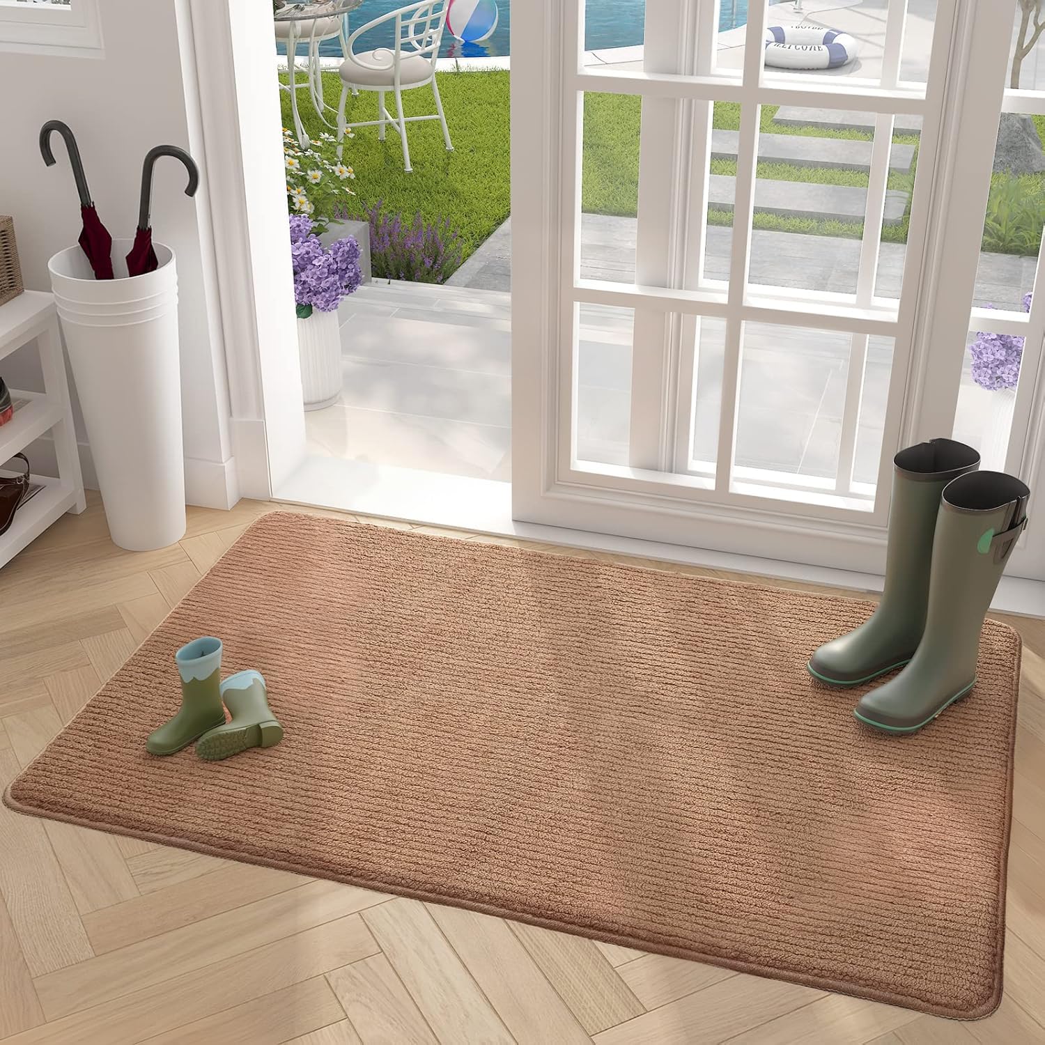 Color G Door Mat 60 X 90 cm, Doormat Dirt Trapper Non-slip, Machine Washable, Soft, Absorbent Entrance Rug Floor Mat for Entryway, Patio, Hallway, Garden, Indoor, Outdoor, Pets and Dogs (Brown)