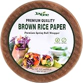Jayone Premium Brown Rice Paper Spring Roll Wrappers, 22 cm Round Brown Rice Paper Sheets, Gluten Free &amp; GMO Free, 8.81 oz (250 g)