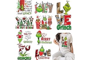 BABOIES Christmas Iron on Decals Transfer, Funny Christmas Heat Transfer Stickers Iron on Patches for Clothes T-Shirts Pillow Cover Hoody Bag Xmas DIY Craft Supplies Vinyl Stickers