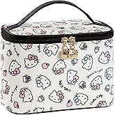 AmBealla Cosmetic Bag Large Makeup Bag Makeup Travel Case with Brush Holder, Canvas Organizer for Women, Toiletry Bag for Skincare & Beauty Tools Sweet Cute for Girls