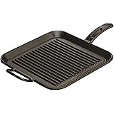 Lodge 12 Inch Square Cast Iron Grill Pan. Ribbed 12-Inch Square Cast Iron Grill Pan with Dual Handles.