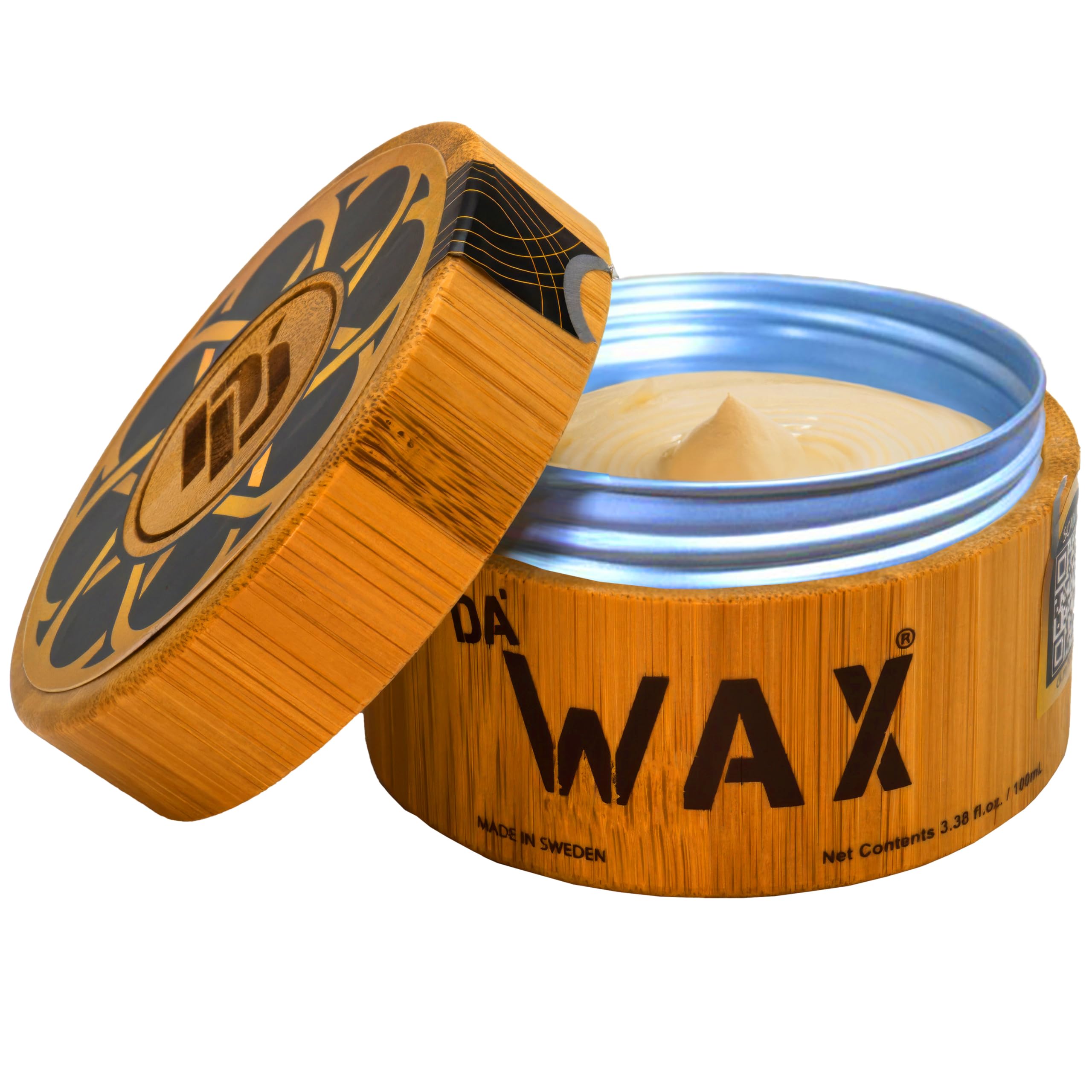 Da'Dude Da'Wax 100ml – Strong Hold Matte Hair Wax for Men – Beeswax & Carnauba Formula – No Silicones, Parabens or Sulphates – Bamboo Tub