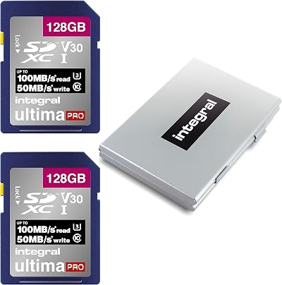 Integral 128GB SDXC U3 V50 UHS-I Memory Card 2-Pack 4K Ultra HD 100MB/s