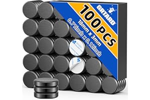 Grtard Magnets for Crafts with Adhesive Backing, Ceramic Magnets Small Round Circle Magnet for Refrigerator, (100 Pack)