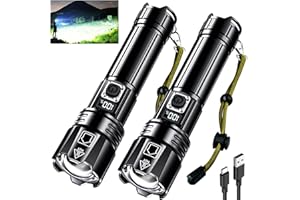 AKNEAR Rechargeable LED Flashlight 990000 High Lumens, Super Bright Flashlights with Zoomable & USB C Rechargeable & 5 Light 