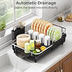 SAYZH Dish Drying Rack - Expandable Dish Rack for