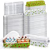 Ziliny 200 Pcs Christmas Aluminum Foil Mini Loaf Pans with Lids 6.7 oz Christmas Baking Pans Lime Green and Red Disposable Cookie Tins Polka Dots Cake Tin for Xmas Party Supplies Gift Giving