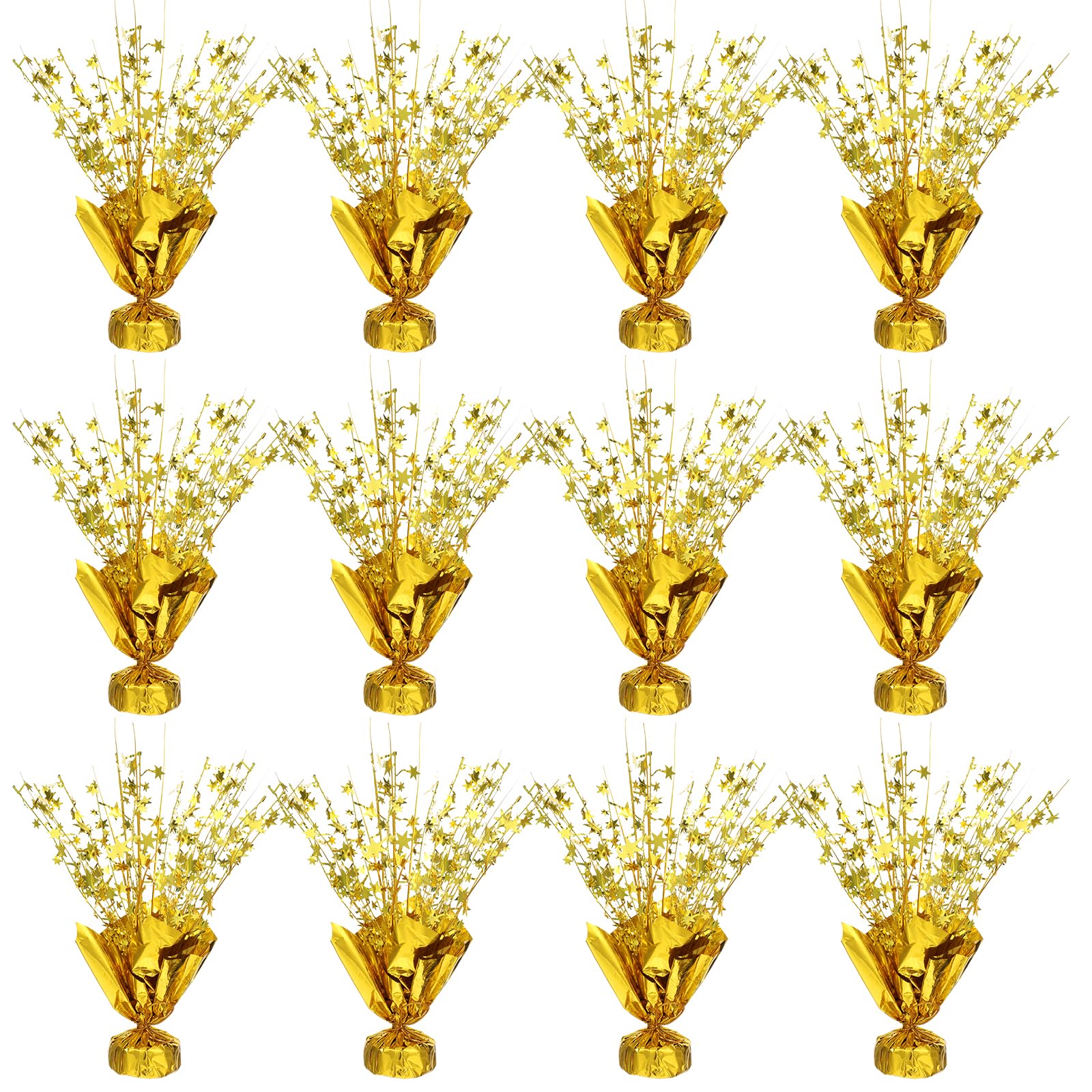 Photo 1 of 12 Pack Gold Foil Star Spray Centerpieces for Table - Metallic Party Decorations for Birthday, Wedding, Anniversary, Graduation, Holiday Celebration