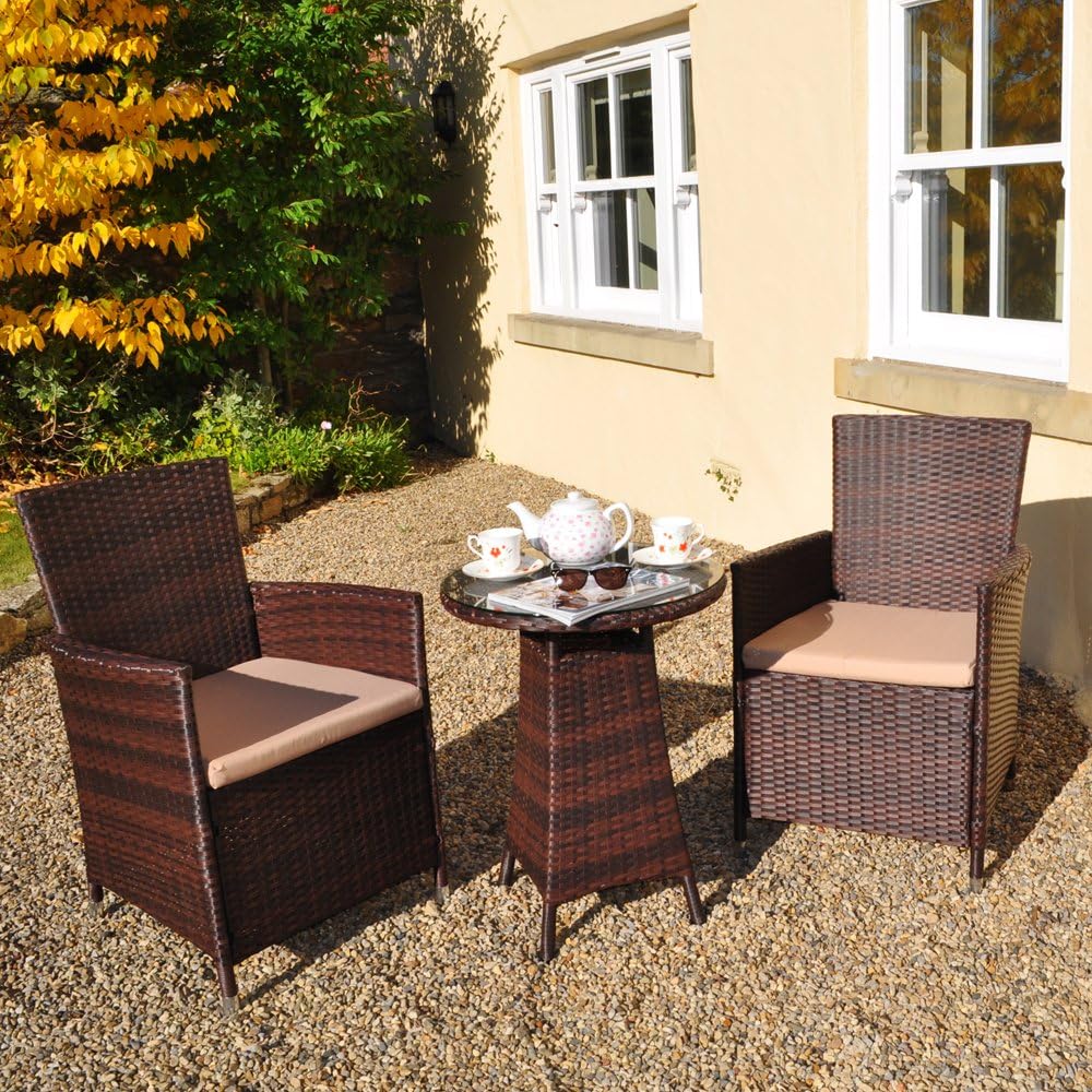 Rattan 2 Seater Bistro Garden Patio Conservatory Set