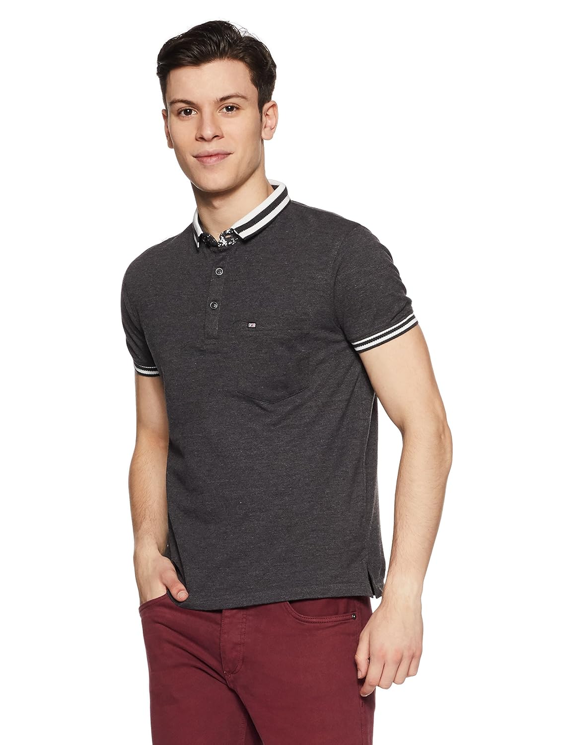 qube men's solid regular fit t-shirt