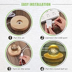 Honoson 8 Pcs Wooden LED Display Base Lighted Base
