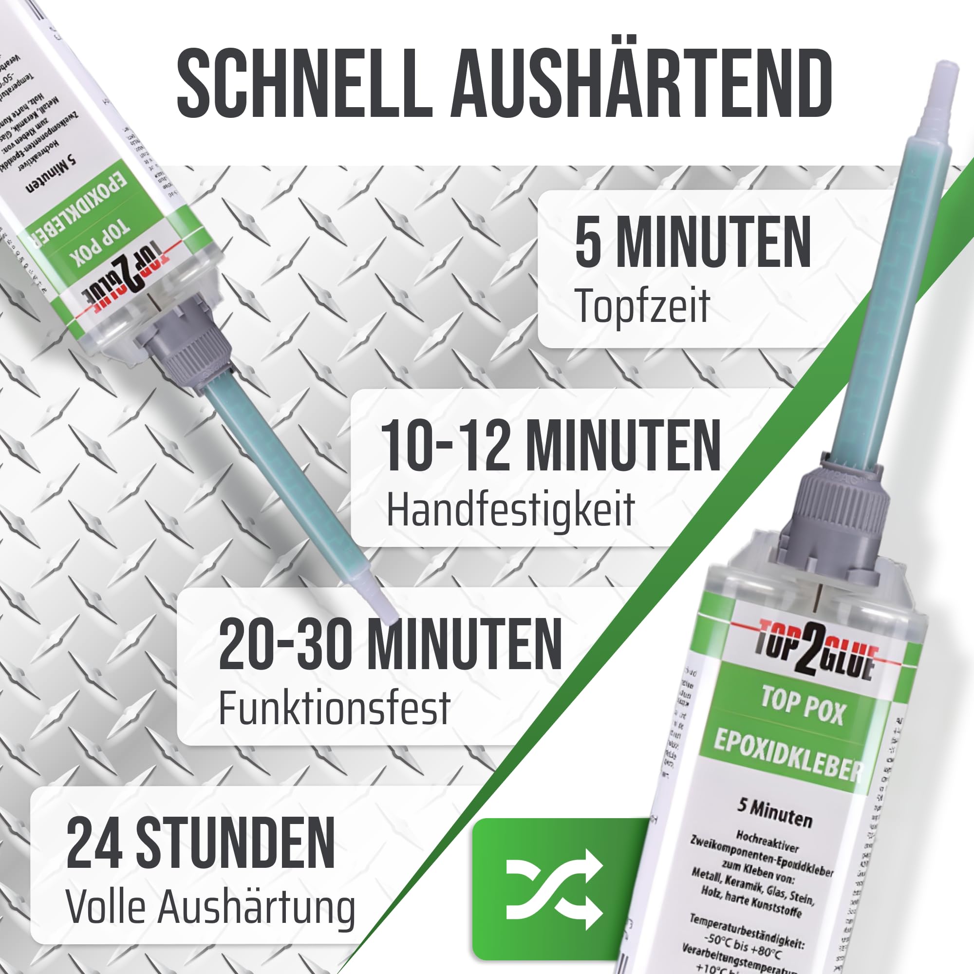 2 Komponenten Kleber extra stark 75g + 10 Düsen - 2K Epoxy Kleber - Epoxidharz mit Härter transparent - Epoxidharz - Alleskleber Kunststoff,Metall, Glas, Stein, Beton, Holz 5