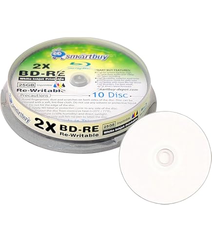 Amazon.com: 10 Pack Smartbuy 2X 25GB Blue Blu-ray BD-RE Rewritable