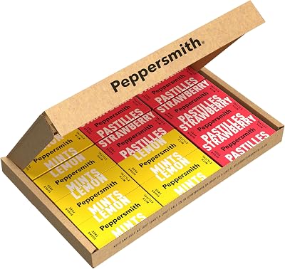 Peppersmith Fruity Pack Strawberry Pastilles & Lemon Mints 12 x 15g Vegan