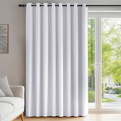 Deconovo Eyelet Blackout Curtain 254x242cm Silver Grey One Panel Energy Saving