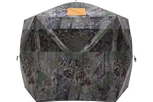 Barronett Blinds® Feather Five, Portable Hunting Blind, Huge Interior, Lightweight, 4-Person, Bloodtrail® Backwoods, 72” x 84” x 84”, FF500BW