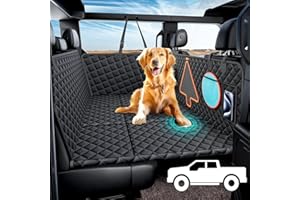 Hittra XXL Dog Truck Back Seat Cover,Large Dogs Hammock for Trucks Extender with 6 Foldable Board, Car Backseat Pet Hard Bottom Bed Waterproof for Crew Cab Pickup Like F150 Ram 1500,Silverado,Black