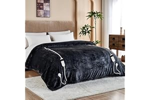 CUSHIOUS King Size Electric Heated Blanket, Soft Sherpa Flannel, 10 Heating Levels, Auto Off, Machine Washable
